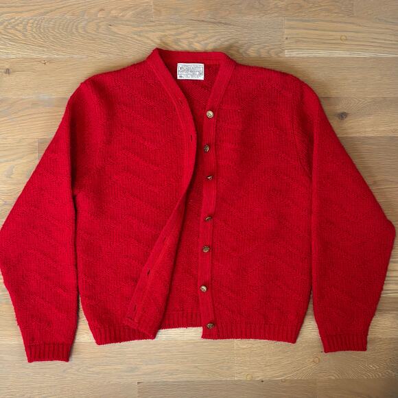 VTG 80s Pendleton Cardigan 100% Virgin Wool Made In USA Red Womens Medium - Picture 3 of 7